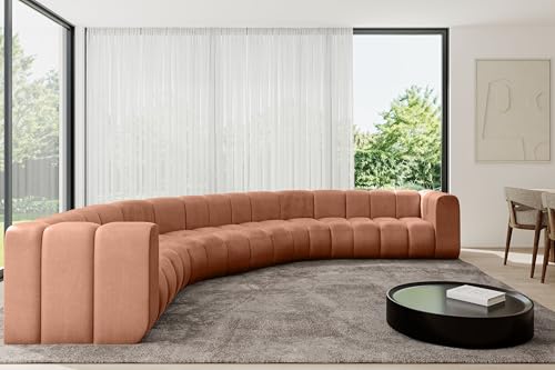 ALTDECOR Modulares Sofa Ecksofa in U-Form Corner modular Sofa Eckcouch Couch Wohnlandschaft Cauchsofa Bodensofa Polstersofa Lazro-U1-373x373x70 cm Apricot von ALTDECOR