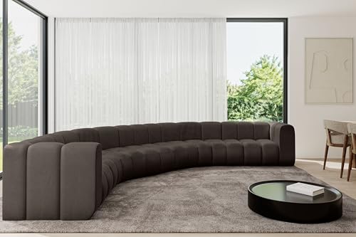 ALTDECOR Modulares Sofa Ecksofa in U-Form Corner modular Sofa Eckcouch Couch Wohnlandschaft Cauchsofa Bodensofa Polstersofa Lazro-U1-373x373x70 cm Braun von ALTDECOR