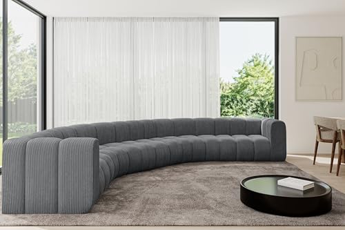 ALTDECOR Modulares Sofa Ecksofa in U-Form Corner modular Sofa Eckcouch Couch Wohnlandschaft Cauchsofa Bodensofa Polstersofa Lazro-U1-373x373x70 cm Dunkelgrau von ALTDECOR