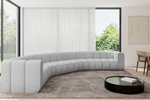 ALTDECOR Modulares Sofa Ecksofa in U-Form Corner modular Sofa Eckcouch Couch Wohnlandschaft Cauchsofa Bodensofa Polstersofa Lazro-U1-373x373x70 cm Hellgrau von ALTDECOR