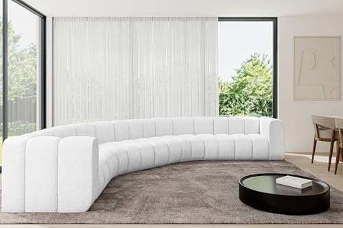 ALTDECOR Modulares Sofa Ecksofa in U-Form Corner modular Sofa Eckcouch Couch Wohnlandschaft Cauchsofa Bodensofa Polstersofa Lazro-U1-373x373x70 cm Weiß von ALTDECOR