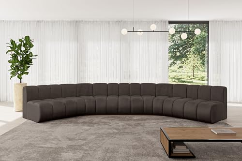 ALTDECOR Modulares Sofa Ecksofa in U-Form Corner modular Sofa Eckcouch Couch Wohnlandschaft Cauchsofa Bodensofa Polstersofa Montra-U1-490x174x70 cm Braun von ALTDECOR