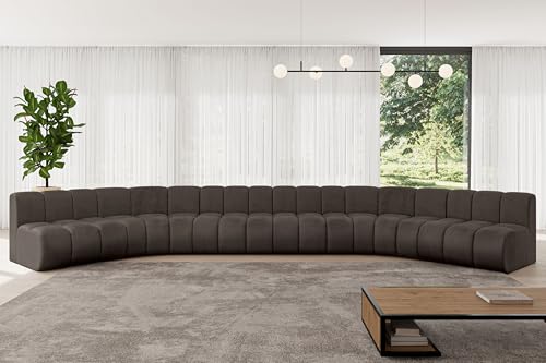 ALTDECOR Modulares Sofa Ecksofa in U-Form Corner modular Sofa Eckcouch Couch Wohnlandschaft Cauchsofa Bodensofa Polstersofa Montra-U2-581x174x70 cm Braun von ALTDECOR