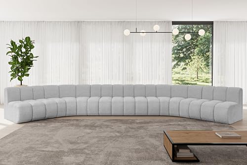 ALTDECOR Modulares Sofa Ecksofa in U-Form Corner modular Sofa Eckcouch Couch Wohnlandschaft Cauchsofa Bodensofa Polstersofa Montra-U2-581x174x70 cm Hellgrau von ALTDECOR