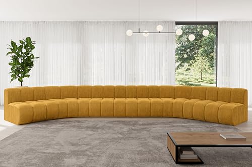 ALTDECOR Modulares Sofa Ecksofa in U-Form Corner modular Sofa Eckcouch Couch Wohnlandschaft Cauchsofa Bodensofa Polstersofa Montra-U2-581x174x70 cm Senfgelb von ALTDECOR