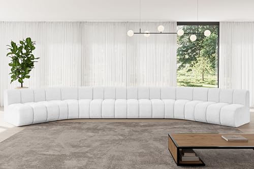 ALTDECOR Modulares Sofa Ecksofa in U-Form Corner modular Sofa Eckcouch Couch Wohnlandschaft Cauchsofa Bodensofa Polstersofa Montra-U2-581x174x70 cm Weiß von ALTDECOR