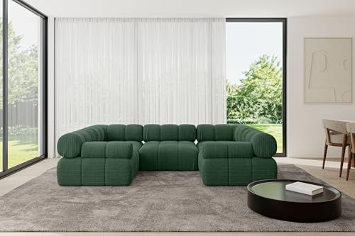 ALTDECOR Modulares Sofa Ecksofa in U-Form Corner modular Sofa Eckcouch Couch Wohnlandschaft Cauchsofa Polstersofa Birno-U1-285x190x70 cm Grün von ALTDECOR