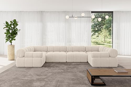 ALTDECOR Modulares Sofa Ecksofa in U-Form Corner modular Sofa Eckcouch Couch Wohnlandschaft Cauchsofa Polstersofa Birno-U2-380x190x70 cm Beige ALTDECOR Modulares Sofa Ecksofa in U-Form Corner modular Sofa Eckcouch Couch Wohnlandschaft Cauchsofa Polstersofa Birno-U2-380x190x70 cm Beige von ALTDECOR