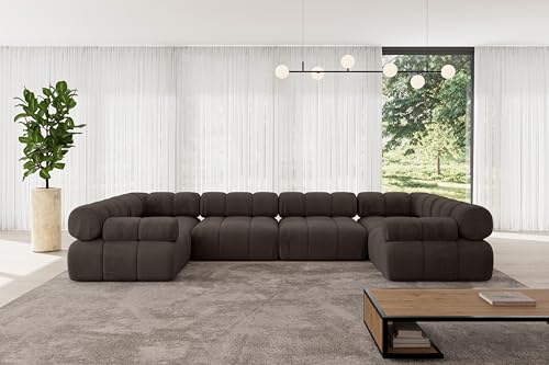ALTDECOR Modulares Sofa Ecksofa in U-Form Corner modular Sofa Eckcouch Couch Wohnlandschaft Cauchsofa Polstersofa Birno-U2-380x190x70 cm Braun ALTDECOR Modulares Sofa Ecksofa in U-Form Corner modular Sofa Eckcouch Couch Wohnlandschaft Cauchsofa Polstersofa Birno-U2-380x190x70 cm Braun von ALTDECOR