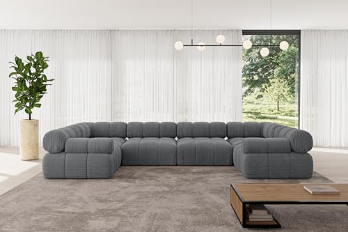ALTDECOR Modulares Sofa Ecksofa in U-Form Corner modular Sofa Eckcouch Couch Wohnlandschaft Cauchsofa Polstersofa Birno-U2-380x190x70 cm Dunkelgrau ALTDECOR Modulares Sofa Ecksofa in U-Form Corner modular Sofa Eckcouch Couch Wohnlandschaft Cauchsofa Polstersofa Birno-U2-380x190x70 cm Dunkelgrau von ALTDECOR