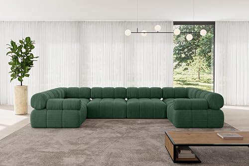 ALTDECOR Modulares Sofa Ecksofa in U-Form Corner modular Sofa Eckcouch Couch Wohnlandschaft Cauchsofa Polstersofa Birno-U2-380x190x70 cm Grün ALTDECOR Modulares Sofa Ecksofa in U-Form Corner modular Sofa Eckcouch Couch Wohnlandschaft Cauchsofa Polstersofa Birno-U2-380x190x70 cm Grün von ALTDECOR