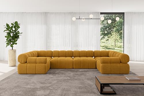 ALTDECOR Modulares Sofa Ecksofa in U-Form Corner modular Sofa Eckcouch Couch Wohnlandschaft Cauchsofa Polstersofa Birno-U2-380x190x70 cm Senfgelb ALTDECOR Modulares Sofa Ecksofa in U-Form Corner modular Sofa Eckcouch Couch Wohnlandschaft Cauchsofa Polstersofa Birno-U2-380x190x70 cm Senfgelb von ALTDECOR