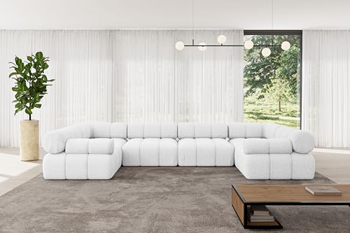 ALTDECOR Modulares Sofa Ecksofa in U-Form Corner modular Sofa Eckcouch Couch Wohnlandschaft Cauchsofa Polstersofa Birno-U2-380x190x70 cm Weiß ALTDECOR Modulares Sofa Ecksofa in U-Form Corner modular Sofa Eckcouch Couch Wohnlandschaft Cauchsofa Polstersofa Birno-U2-380x190x70 cm Weiß von ALTDECOR