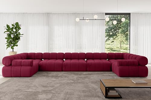 ALTDECOR Modulares Sofa Ecksofa in U-Form Corner modular Sofa Eckcouch Couch Wohnlandschaft Cauchsofa Polstersofa Birno-U3-475x190x70 cm Bordeauxrot ALTDECOR Modulares Sofa Ecksofa in U-Form Corner modular Sofa Eckcouch Couch Wohnlandschaft Cauchsofa Polstersofa Birno-U3-475x190x70 cm Bordeauxrot von ALTDECOR
