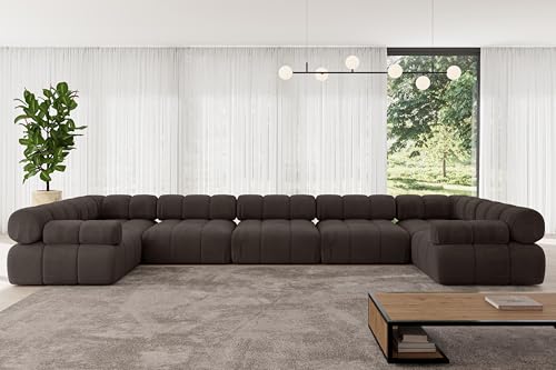 ALTDECOR Modulares Sofa Ecksofa in U-Form Corner modular Sofa Eckcouch Couch Wohnlandschaft Cauchsofa Polstersofa Birno-U3-475x190x70 cm Braun ALTDECOR Modulares Sofa Ecksofa in U-Form Corner modular Sofa Eckcouch Couch Wohnlandschaft Cauchsofa Polstersofa Birno-U3-475x190x70 cm Braun von ALTDECOR