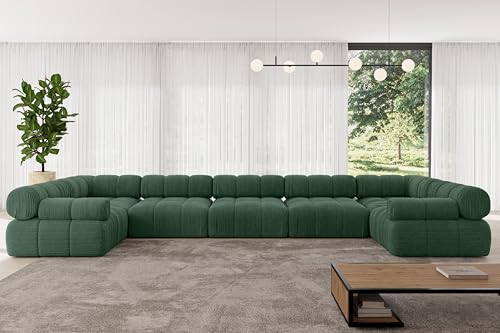 ALTDECOR Modulares Sofa Ecksofa in U-Form Corner modular Sofa Eckcouch Couch Wohnlandschaft Cauchsofa Polstersofa Birno-U3-475x190x70 cm Grün ALTDECOR Modulares Sofa Ecksofa in U-Form Corner modular Sofa Eckcouch Couch Wohnlandschaft Cauchsofa Polstersofa Birno-U3-475x190x70 cm Grün von ALTDECOR
