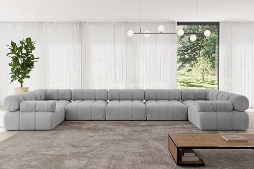 ALTDECOR Modulares Sofa Ecksofa in U-Form Corner modular Sofa Eckcouch Couch Wohnlandschaft Cauchsofa Polstersofa Birno-U3-475x190x70 cm Hellgrau ALTDECOR Modulares Sofa Ecksofa in U-Form Corner modular Sofa Eckcouch Couch Wohnlandschaft Cauchsofa Polstersofa Birno-U3-475x190x70 cm Hellgrau von ALTDECOR