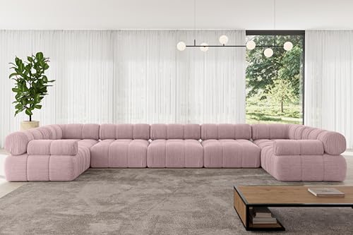 ALTDECOR Modulares Sofa Ecksofa in U-Form Corner modular Sofa Eckcouch Couch Wohnlandschaft Cauchsofa Polstersofa Birno-U3-475x190x70 cm Rosa ALTDECOR Modulares Sofa Ecksofa in U-Form Corner modular Sofa Eckcouch Couch Wohnlandschaft Cauchsofa Polstersofa Birno-U3-475x190x70 cm Rosa von ALTDECOR