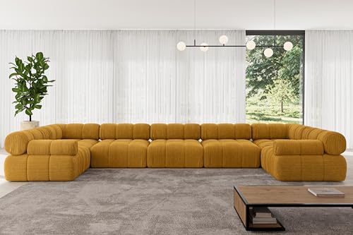 ALTDECOR Modulares Sofa Ecksofa in U-Form Corner modular Sofa Eckcouch Couch Wohnlandschaft Cauchsofa Polstersofa Birno-U3-475x190x70 cm Senfgelb ALTDECOR Modulares Sofa Ecksofa in U-Form Corner modular Sofa Eckcouch Couch Wohnlandschaft Cauchsofa Polstersofa Birno-U3-475x190x70 cm Senfgelb von ALTDECOR