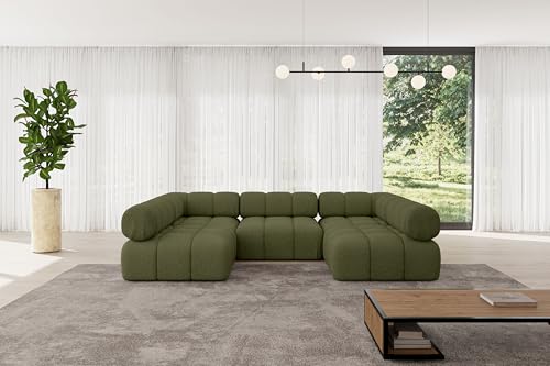 ALTDECOR Modulares Sofa Ecksofa in U-Form Corner modular Sofa Eckcouch Couch Wohnlandschaft Cauchsofa Polstersofa Garvo-U1-285x190x70 cm Grün ALTDECOR Modulares Sofa Ecksofa in U-Form Corner modular Sofa Eckcouch Couch Wohnlandschaft Cauchsofa Polstersofa Garvo-U1-285x190x70 cm Grün von ALTDECOR