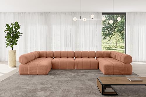 ALTDECOR Modulares Sofa Ecksofa in U-Form Corner modular Sofa Eckcouch Couch Wohnlandschaft Cauchsofa Polstersofa Garvo-U2-380x190x70 cm Apricot ALTDECOR Modulares Sofa Ecksofa in U-Form Corner modular Sofa Eckcouch Couch Wohnlandschaft Cauchsofa Polstersofa Garvo-U2-380x190x70 cm Apricot von ALTDECOR