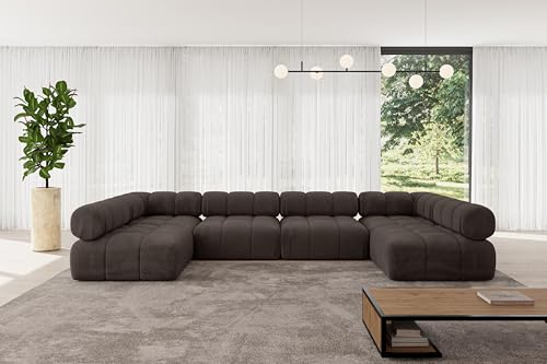 ALTDECOR Modulares Sofa Ecksofa in U-Form Corner modular Sofa Eckcouch Couch Wohnlandschaft Cauchsofa Polstersofa Garvo-U2-380x190x70 cm Braun ALTDECOR Modulares Sofa Ecksofa in U-Form Corner modular Sofa Eckcouch Couch Wohnlandschaft Cauchsofa Polstersofa Garvo-U2-380x190x70 cm Braun von ALTDECOR