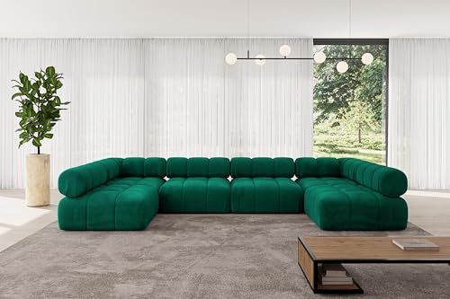 ALTDECOR Modulares Sofa Ecksofa in U-Form Corner modular Sofa Eckcouch Couch Wohnlandschaft Cauchsofa Polstersofa Garvo-U2-380x190x70 cm Dunkelgrün ALTDECOR Modulares Sofa Ecksofa in U-Form Corner modular Sofa Eckcouch Couch Wohnlandschaft Cauchsofa Polstersofa Garvo-U2-380x190x70 cm Dunkelgrün von ALTDECOR