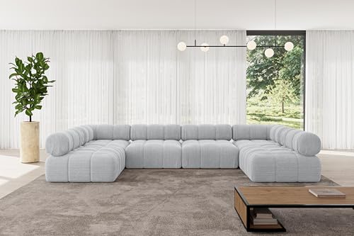 ALTDECOR Modulares Sofa Ecksofa in U-Form Corner modular Sofa Eckcouch Couch Wohnlandschaft Cauchsofa Polstersofa Garvo-U2-380x190x70 cm Grau ALTDECOR Modulares Sofa Ecksofa in U-Form Corner modular Sofa Eckcouch Couch Wohnlandschaft Cauchsofa Polstersofa Garvo-U2-380x190x70 cm Grau von ALTDECOR