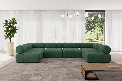 ALTDECOR Modulares Sofa Ecksofa in U-Form Corner modular Sofa Eckcouch Couch Wohnlandschaft Cauchsofa Polstersofa Garvo-U2-380x190x70 cm Grün ALTDECOR Modulares Sofa Ecksofa in U-Form Corner modular Sofa Eckcouch Couch Wohnlandschaft Cauchsofa Polstersofa Garvo-U2-380x190x70 cm Grün von ALTDECOR