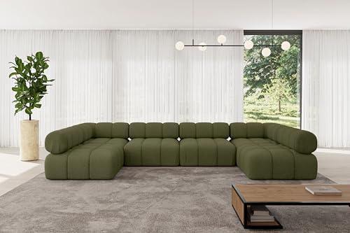 ALTDECOR Modulares Sofa Ecksofa in U-Form Corner modular Sofa Eckcouch Couch Wohnlandschaft Cauchsofa Polstersofa Garvo-U2-380x190x70 cm Grün ALTDECOR Modulares Sofa Ecksofa in U-Form Corner modular Sofa Eckcouch Couch Wohnlandschaft Cauchsofa Polstersofa Garvo-U2-380x190x70 cm Grün von ALTDECOR