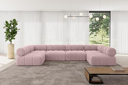 ALTDECOR Modulares Sofa Ecksofa in U-Form Corner modular Sofa Eckcouch Couch Wohnlandschaft Cauchsofa Polstersofa Garvo-U2-380x190x70 cm Rosa ALTDECOR Modulares Sofa Ecksofa in U-Form Corner modular Sofa Eckcouch Couch Wohnlandschaft Cauchsofa Polstersofa Garvo-U2-380x190x70 cm Rosa von ALTDECOR