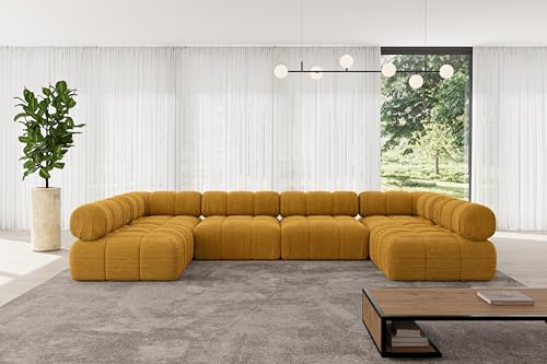 ALTDECOR Modulares Sofa Ecksofa in U-Form Corner modular Sofa Eckcouch Couch Wohnlandschaft Cauchsofa Polstersofa Garvo-U2-380x190x70 cm Senfgelb ALTDECOR Modulares Sofa Ecksofa in U-Form Corner modular Sofa Eckcouch Couch Wohnlandschaft Cauchsofa Polstersofa Garvo-U2-380x190x70 cm Senfgelb von ALTDECOR