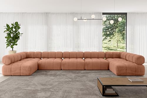 ALTDECOR Modulares Sofa Ecksofa in U-Form Corner modular Sofa Eckcouch Couch Wohnlandschaft Cauchsofa Polstersofa Garvo-U3-475x190x70 cm Apricot ALTDECOR Modulares Sofa Ecksofa in U-Form Corner modular Sofa Eckcouch Couch Wohnlandschaft Cauchsofa Polstersofa Garvo-U3-475x190x70 cm Apricot von ALTDECOR