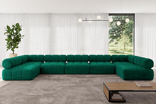 ALTDECOR Modulares Sofa Ecksofa in U-Form Corner modular Sofa Eckcouch Couch Wohnlandschaft Cauchsofa Polstersofa Garvo-U3-475x190x70 cm Dunkelgrün ALTDECOR Modulares Sofa Ecksofa in U-Form Corner modular Sofa Eckcouch Couch Wohnlandschaft Cauchsofa Polstersofa Garvo-U3-475x190x70 cm Dunkelgrün von ALTDECOR