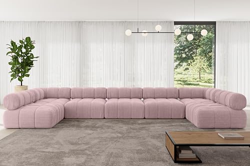 ALTDECOR Modulares Sofa Ecksofa in U-Form Corner modular Sofa Eckcouch Couch Wohnlandschaft Cauchsofa Polstersofa Garvo-U3-475x190x70 cm Rosa ALTDECOR Modulares Sofa Ecksofa in U-Form Corner modular Sofa Eckcouch Couch Wohnlandschaft Cauchsofa Polstersofa Garvo-U3-475x190x70 cm Rosa von ALTDECOR
