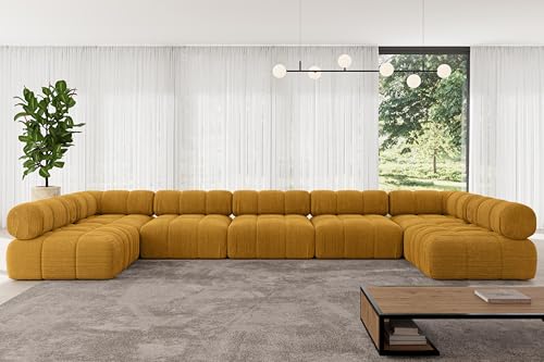 ALTDECOR Modulares Sofa Ecksofa in U-Form Corner modular Sofa Eckcouch Couch Wohnlandschaft Cauchsofa Polstersofa Garvo-U3-475x190x70 cm Senfgelb ALTDECOR Modulares Sofa Ecksofa in U-Form Corner modular Sofa Eckcouch Couch Wohnlandschaft Cauchsofa Polstersofa Garvo-U3-475x190x70 cm Senfgelb von ALTDECOR