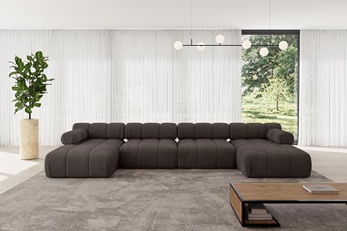 ALTDECOR Modulares Sofa Ecksofa in U-Form Corner modular Sofa Eckcouch Couch Wohnlandschaft Cauchsofa Polstersofa Tesso-U2-380x160x70 cm Braun ALTDECOR Modulares Sofa Ecksofa in U-Form Corner modular Sofa Eckcouch Couch Wohnlandschaft Cauchsofa Polstersofa Tesso-U2-380x160x70 cm Braun von ALTDECOR