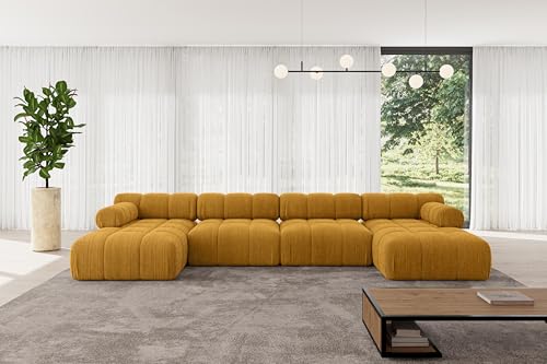 ALTDECOR Modulares Sofa Ecksofa in U-Form Corner modular Sofa Eckcouch Couch Wohnlandschaft Cauchsofa Polstersofa Tesso-U2-380x160x70 cm Senfgelb ALTDECOR Modulares Sofa Ecksofa in U-Form Corner modular Sofa Eckcouch Couch Wohnlandschaft Cauchsofa Polstersofa Tesso-U2-380x160x70 cm Senfgelb von ALTDECOR
