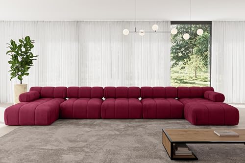 ALTDECOR Modulares Sofa Ecksofa in U-Form Corner modular Sofa Eckcouch Couch Wohnlandschaft Cauchsofa Polstersofa Tesso-U3-475x160x70 cm Bordeauxrot ALTDECOR Modulares Sofa Ecksofa in U-Form Corner modular Sofa Eckcouch Couch Wohnlandschaft Cauchsofa Polstersofa Tesso-U3-475x160x70 cm Bordeauxrot von ALTDECOR