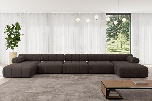 ALTDECOR Modulares Sofa Ecksofa in U-Form Corner modular Sofa Eckcouch Couch Wohnlandschaft Cauchsofa Polstersofa Tesso-U3-475x160x70 cm Braun ALTDECOR Modulares Sofa Ecksofa in U-Form Corner modular Sofa Eckcouch Couch Wohnlandschaft Cauchsofa Polstersofa Tesso-U3-475x160x70 cm Braun von ALTDECOR