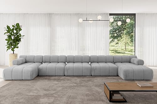 ALTDECOR Modulares Sofa Ecksofa in U-Form Corner modular Sofa Eckcouch Couch Wohnlandschaft Cauchsofa Polstersofa Tesso-U3-475x160x70 cm Hellgrau ALTDECOR Modulares Sofa Ecksofa in U-Form Corner modular Sofa Eckcouch Couch Wohnlandschaft Cauchsofa Polstersofa Tesso-U3-475x160x70 cm Hellgrau von ALTDECOR
