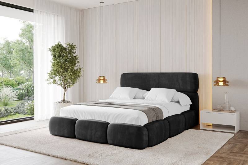 ALTDECOR Polsterbett ELVA (Polsterbett mit Bettkasten und Lattenrost, Boxbett mit Matratze), Doppelbett mit Stauraum, Bett mit Kopfteil von ALTDECOR