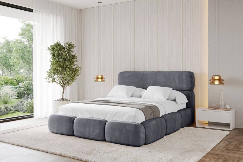 ALTDECOR Polsterbett ELVA (Polsterbett mit Bettkasten und Lattenrost, Boxbett mit Matratze), Doppelbett mit Stauraum, Bett mit Kopfteil von ALTDECOR
