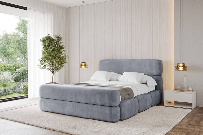 ALTDECOR Polsterbett ELVA-Z (Polsterbett mit Bettkasten und Lattenrost, Boxbett mit Matratze), Doppelbett mit Stauraum, Bett mit Kopfteil von ALTDECOR