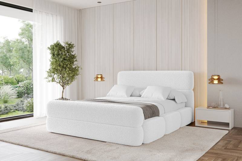 ALTDECOR Polsterbett ELVA-Z (Polsterbett mit Bettkasten und Lattenrost, Boxbett mit Matratze), Doppelbett mit Stauraum, Bett mit Kopfteil von ALTDECOR