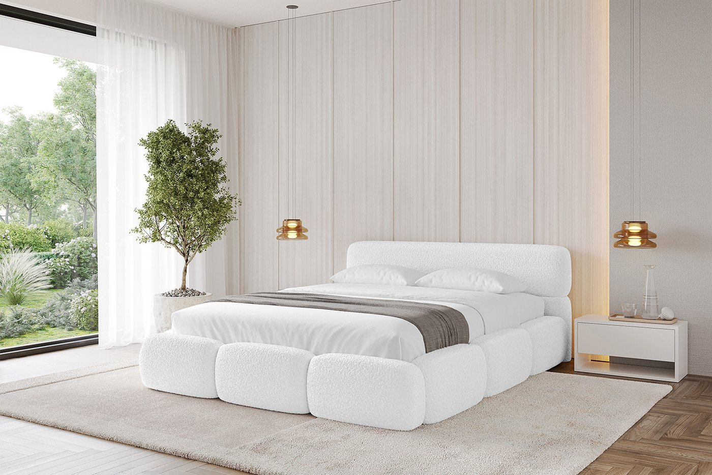 ALTDECOR Polsterbett ELVA-v1 (Polsterbett mit Bettkasten und Lattenrost, Boxbett ohne Matratze), Doppelbett mit Stauraum, Bett mit Kopfteil von ALTDECOR