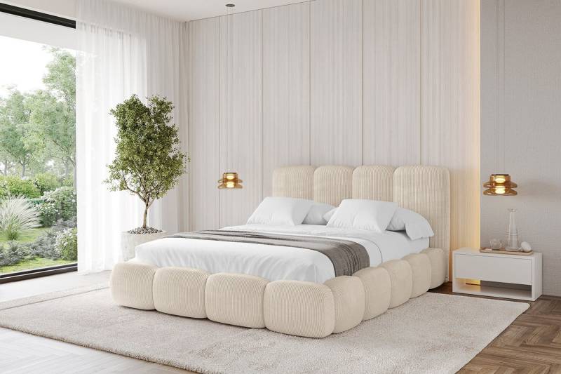 ALTDECOR Polsterbett KALA (Polsterbett mit Bettkasten und Lattenrost, Boxbett mit Matratze), Doppelbett mit Stauraum, Bett mit Kopfteil von ALTDECOR