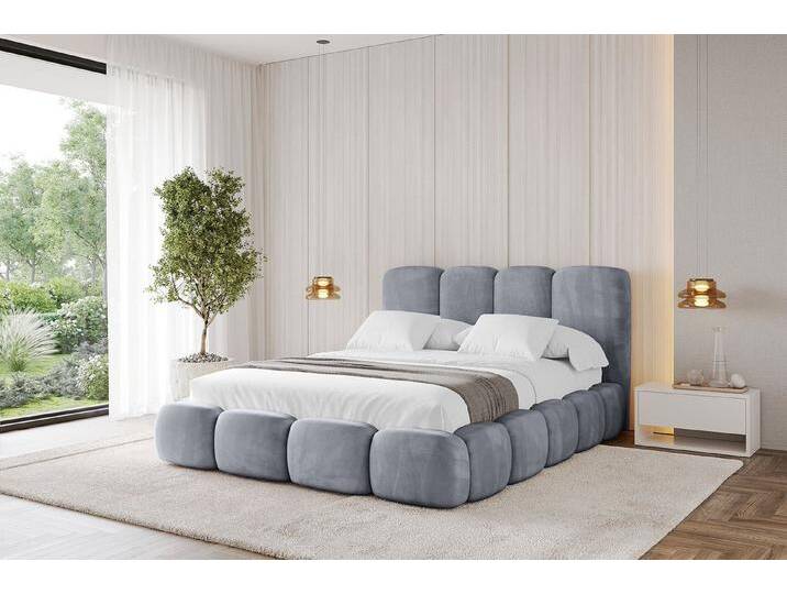 ALTDECOR Polsterbett KALA (Polsterbett mit Bettkasten und Lattenrost, Boxbett ohne Matratze), Doppelbett mit Stauraum, Bett mit Kopfteil, grau von ALTDECOR
