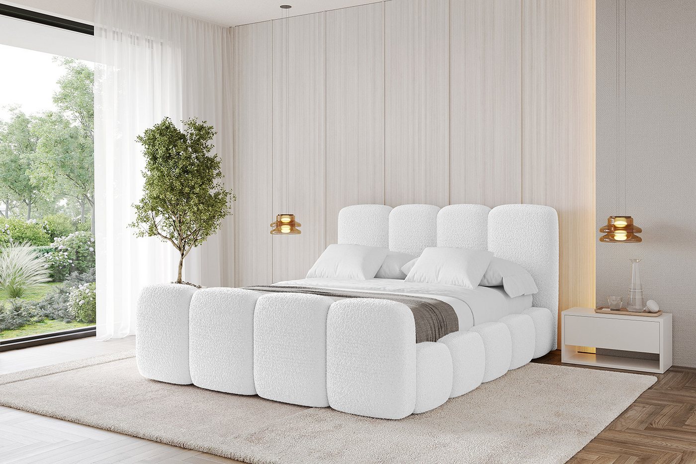 ALTDECOR Polsterbett KALA-Z (Polsterbett mit Bettkasten und Lattenrost, Boxbett mit Matratze), Doppelbett mit Stauraum, Bett mit Kopfteil von ALTDECOR