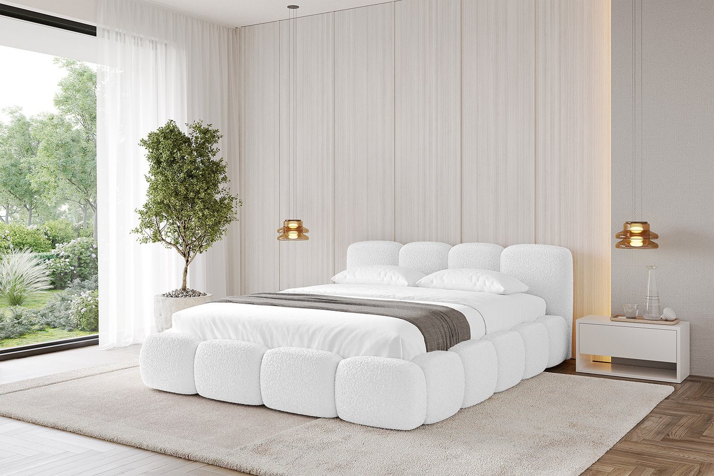 ALTDECOR Polsterbett KALA-v1 (Polsterbett mit Bettkasten und Lattenrost, Boxbett ohne Matratze), Doppelbett mit Stauraum, Bett mit Kopfteil von ALTDECOR